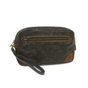 Pre-owned Coated canvas clutches Louis Vuitton Vintage , Brown , Dames