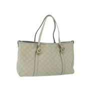 Pre-owned Canvas totes Gucci Vintage , White , Dames