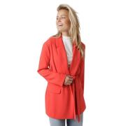 Koraal Blazer met Strikceintuur Ottod'Ame , Red , Dames