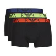 Zwarte Boxershorts met Ingelegd Logo Emporio Armani , Black , Heren
