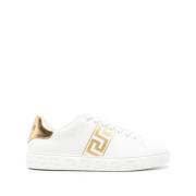 Witte Sneakers met Greca Motif Versace , White , Heren