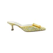 Pre-owned Cotton heels Manolo Blahnik Pre-owned , Multicolor , Dames
