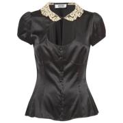 Pre-owned Satin tops Moschino Pre-Owned , Black , Dames