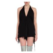 Stijlvolle Halter Jersey Top Rick Owens , Black , Dames