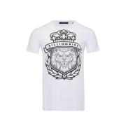 Wit Logo Print Katoenen T-Shirt Billionaire , White , Heren