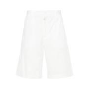 Witte Logo Plaque Bermuda Shorts Dolce & Gabbana , White , Heren