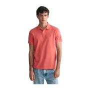 Klassieke Katoenen Poloshirt Gant , Pink , Heren