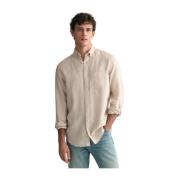 Linnen Shirt - Zomerstijl Gant , Beige , Heren