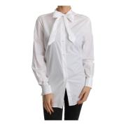 Witte Lange Mouwen Sjaal Hals Blouse Dolce & Gabbana , White , Dames