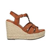 Studded Wedge Sandals La Strada , Brown , Dames