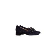 Blauwe Suède Loafers met Kettingdetail Hassia , Blue , Dames