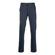 Blauwe Katoenen Broek Rechte Snit Dondup , Blue , Heren