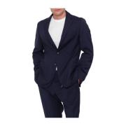 Blauwe Wol Slim Fit Blazer Hugo Boss , Blue , Heren