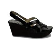 Patentleren Sleehak Sandalen Clarks , Black , Dames