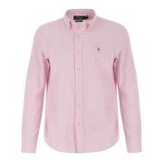 Vichy Patroon Katoenen Shirt Roze Wit Polo Ralph Lauren , Pink , Heren