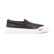 S-Athos Slip On - Slip-on sneakers in plain leather Diesel , Black , H...