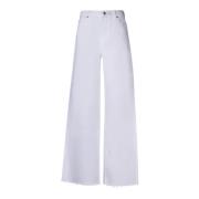 Witte Katoenen Straight Fit Jeans 7 For All Mankind , White , Dames