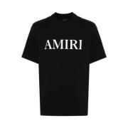 Zwart Katoenen Jersey Logo T-shirt Amiri , Black , Heren