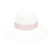 Strooien hoed met brede rand en lint Borsalino , Pink , Dames