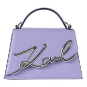 Leren handtas K/Signature 2.0 SM Karl Lagerfeld , Purple , Dames
