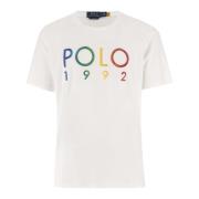 Katoenen T-shirt met Logo Borduursel Polo Ralph Lauren , Beige , Heren