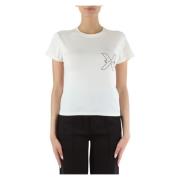 Stretch Katoen Logo Print T-shirt Richmond , White , Dames