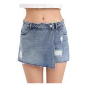 Denim Rok Shorts Casual Zomer Only , Blue , Dames
