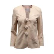 Pre-owned Leather outerwear Carolina Herrera Pre-owned , Pink , Dames