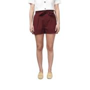 Bordeaux Hoge Taille Shorts Antik Batik , Red , Dames