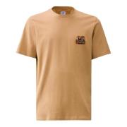 Oranje Katoenen T-shirt met Geribbelde Ronde Hals C.p. Company , Orang...