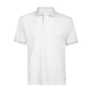 Giza Cotton Polo Shirt Eleventy , White , Heren