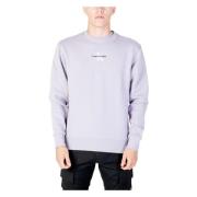 Crew Neck Katoenen Sweatshirt Mannen Calvin Klein Jeans , Purple , Her...