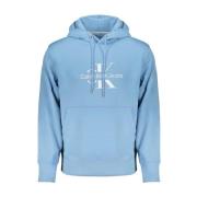 Blauwe Hoodie met Logo Calvin Klein , Blue , Heren