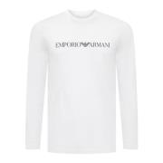 Bedrukt Logo Longsleeve T-shirt Emporio Armani , White , Heren