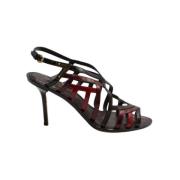 Pre-owned Leather sandals Louis Vuitton Vintage , Red , Dames