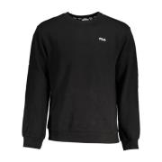Zwarte Geborduurde Crewneck Sweater Fila , Black , Heren