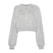 Grijze Kristal Monogram Sweatshirt Gucci , Gray , Dames