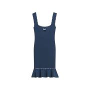 Hartvormige Halslijn Jurk Lanvin , Blue , Dames