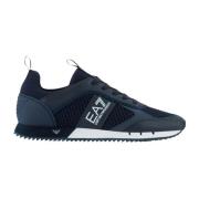 Ademende Stof Heren Sneakers Emporio Armani EA7 , Blue , Heren