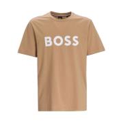 Heren Beige T-shirt Hugo Boss Tiburt Model 50495742 260 Hugo Boss , Be...