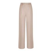 Beige Zijden Broek Kiton , Beige , Dames