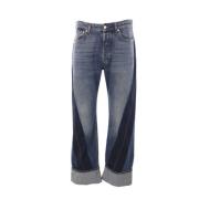Blauwe Denim Regular-Fit Jeans Alexander McQueen , Blue , Heren
