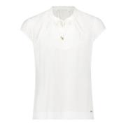 Blouse met korte mouwen en ruches Betty & Co , White , Dames