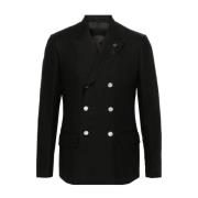 Dubbelrijige blazer Lardini , Black , Heren