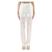 Lyocell Blend Broek met Ritssluiting Calvin Klein , White , Dames