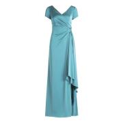 Elegant Satijnen Avondjurk met Ruche vera mont , Blue , Dames