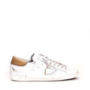 Witte Leren Tan Sneakers Stijlvol Philippe Model , White , Heren