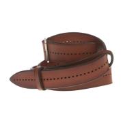 Stijlvol Leren Riem met Gaten Orciani , Brown , Heren