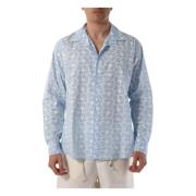 Geborduurd Katoenen Overhemd The Silted Company , Blue , Heren