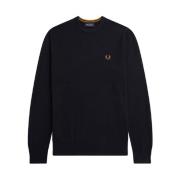 Blauwe Crewneck Sweater Fred Perry , Blue , Heren